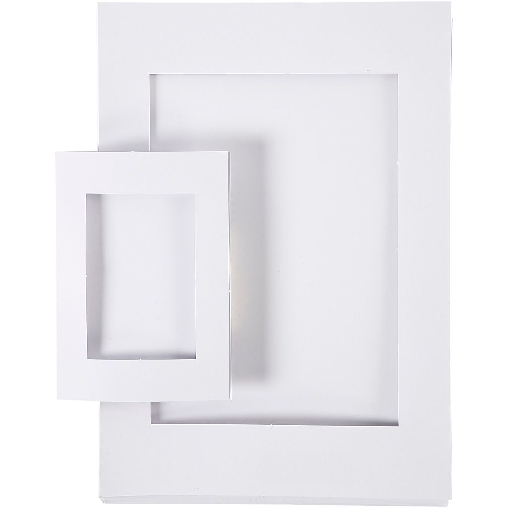 Passepartoutrammer, hvid, str. A4+A6 , 230 g, 2x60 stk./ 1 p